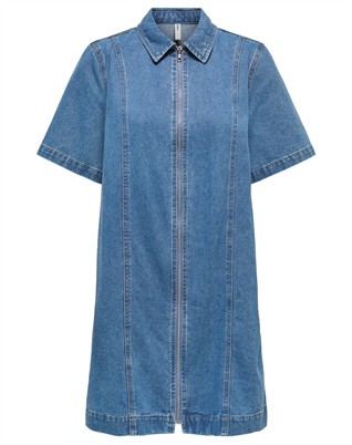 OnlRosenheim Zip Denim Kleid - Light Medium Blue Denim